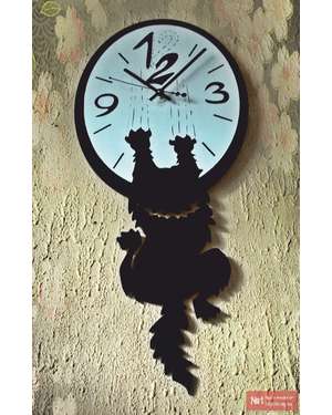 Декоративний настінний годинник із котиком Time Decor 727