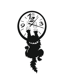 Декоративний настінний годинник із котиком 727, зображення