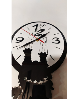 Декоративний настінний годинник із котиком 727, зображення 2