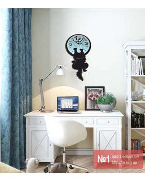 Декоративний настінний годинник із котиком 727, зображення 8