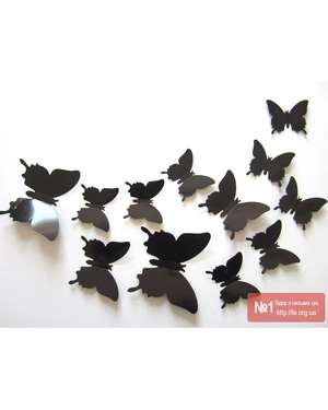 Дзеркальні 3D метелики комплект 12шт. - 752