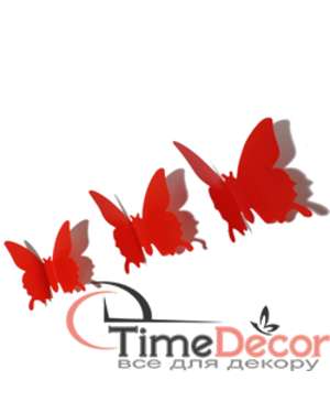 Дзеркальні 3D метелики комплект 12шт. - 752, зображення 12