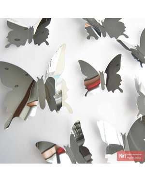 Дзеркальні 3D метелики комплект 12шт. - 752, зображення 7