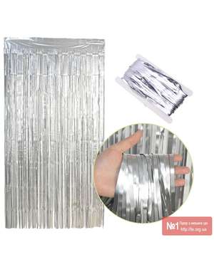 Дощик, завіса, шторка для фотозони золото, срібло - 753, зображення 5