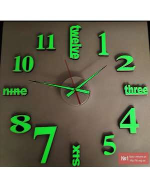 3D годинник англійський стиль - люмінесцентний, світится у темряві - Time Decor 763