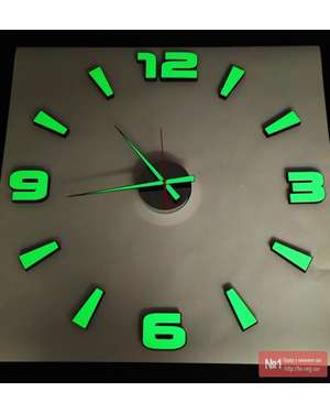 3D годинник з цифрами та поділками - люмінесцентний, світится у темряві - Time Decor 764