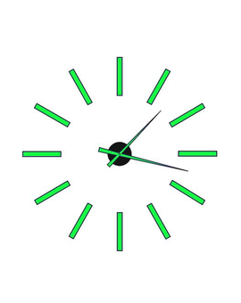 3D годинник мінімалістичний стиль - люмінесцентний, світится у темряві 767, зображення