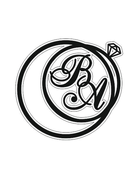 Весільна монограма Колечка, Обручки з ініціалами, іменами молодят 823