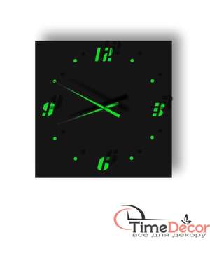 Настінний годинник з люмінесцентими цифрами, світится у темряві - Time Decor 831