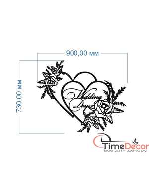 Весільна монограма Wedding Day - ХДФ 90х73см. - 835, зображення 2