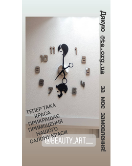 Настінний 3D годинник для перукарні салону 851, зображення 4