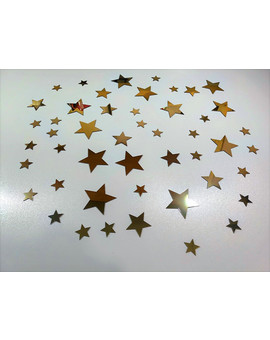 Комплект дзеркально золотих зірочок для декору та фотозони, зображення 1
