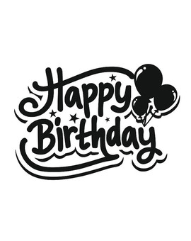 Happy Birthday з повітряними кульками наклейка напис для фотозони