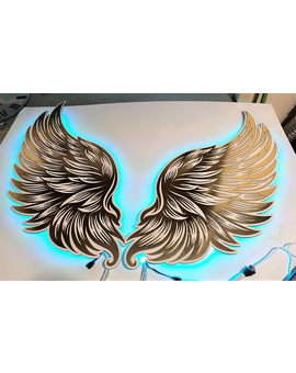 Крила ангела з LED підсвіткою для фотозони - розкішний 3D-ефект, зображення 3