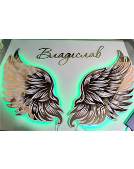 Крила ангела з LED підсвіткою для фотозони - розкішний 3D-ефект, зображення 4