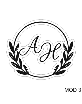 Весільні монограми з ініціалами та іменами молодят 911, зображення 3