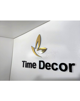 3D об'ємний логотип на стіну з брендом компанії - дзеркальні та матові кольори, зображення 1