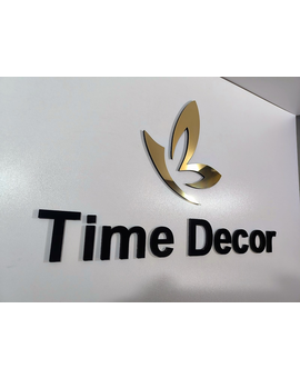 3D об'ємний логотип на стіну з брендом компанії - дзеркальні та матові кольори, зображення 3